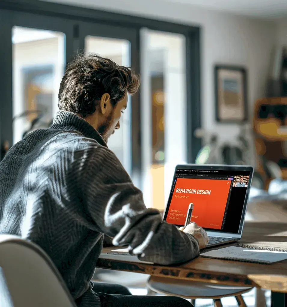 Images of a person attending masterclass