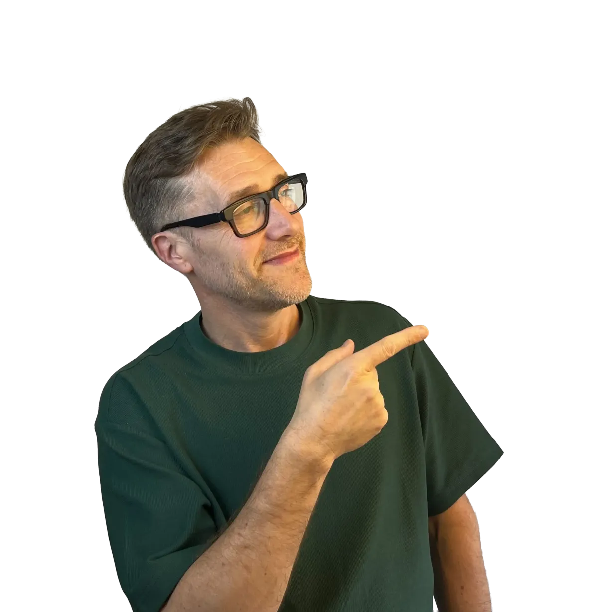 Gary pointing to the box next to him