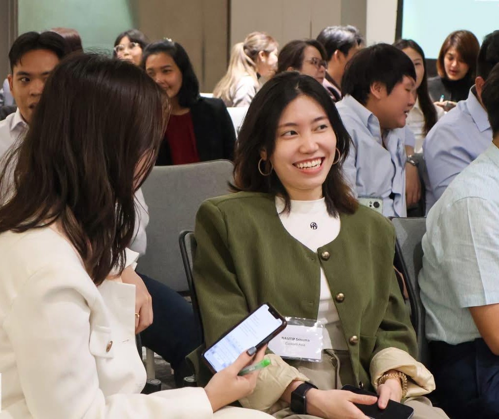 Team happily discussing results