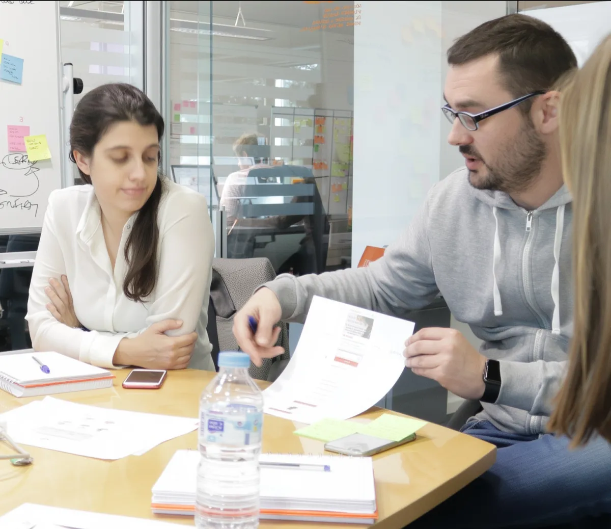 A group of professionals working together