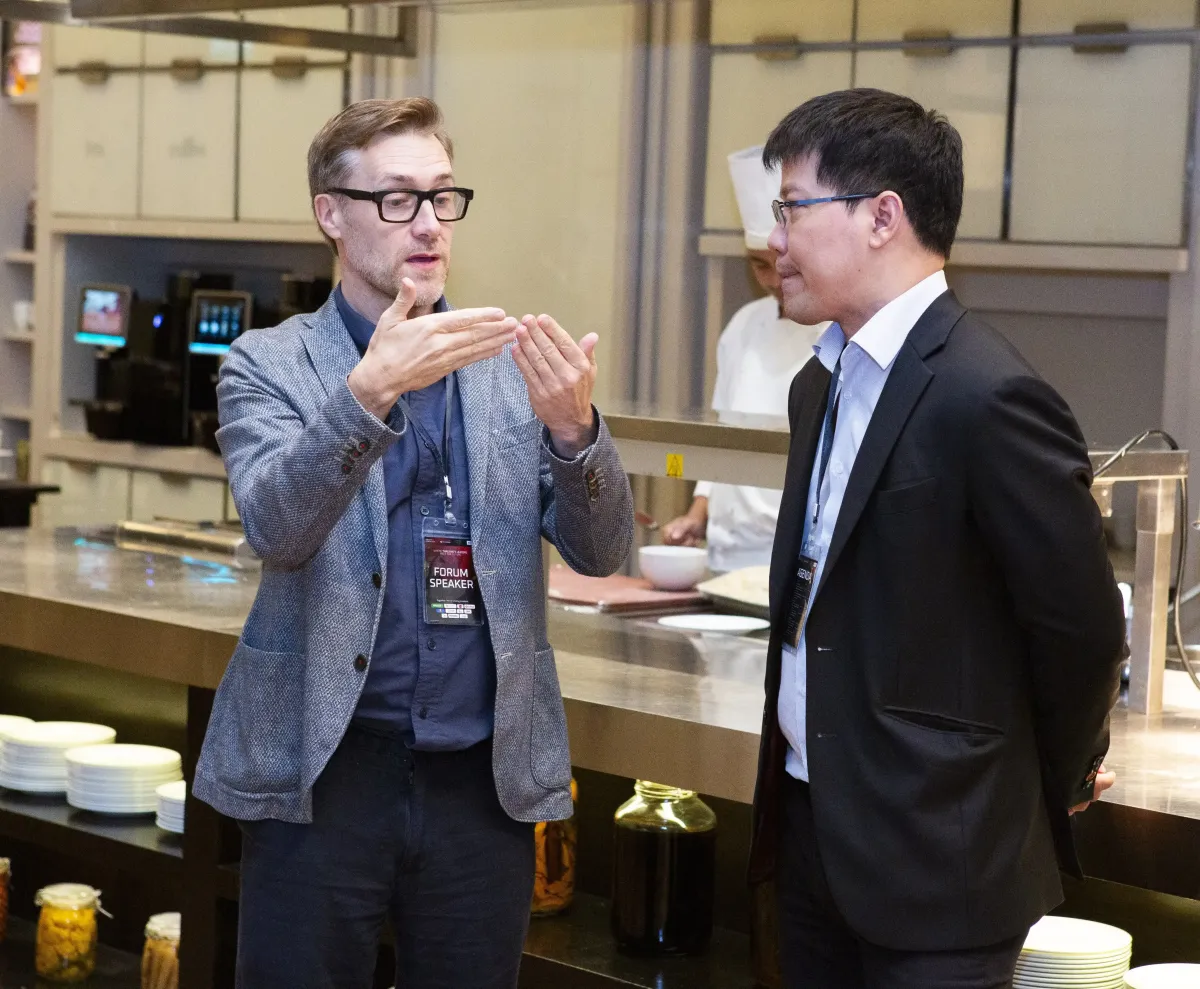 Team happily discussing results