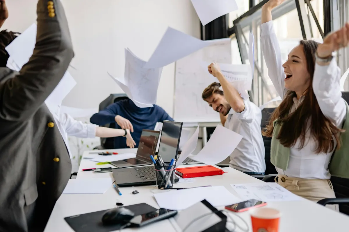 Photo by Yan Krukau: https://www.pexels.com/photo/victorious-colleagues-threw-papers-in-the-air-7792832/