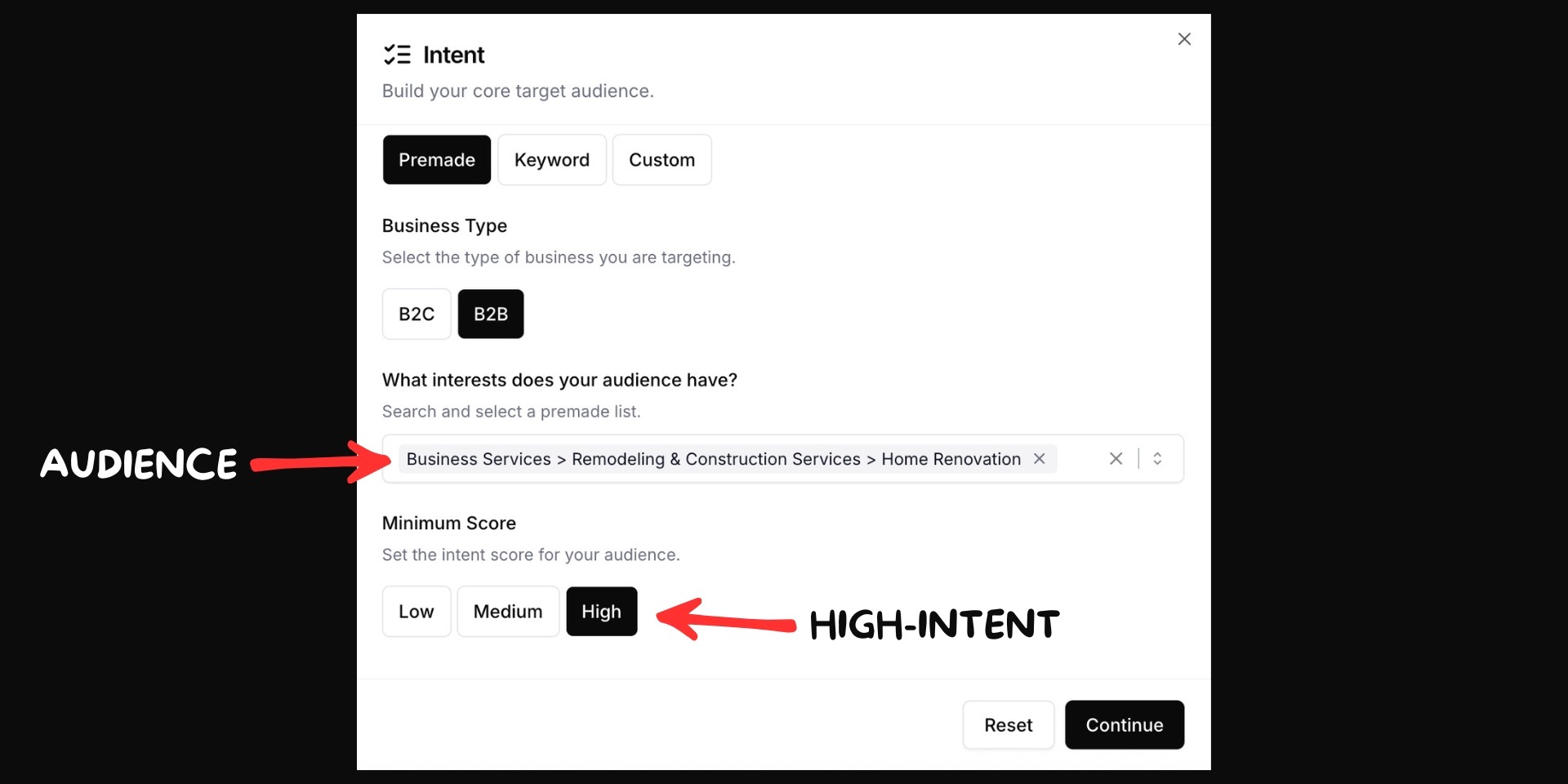DataRevIQ Remodeling and Renovation Audience Build