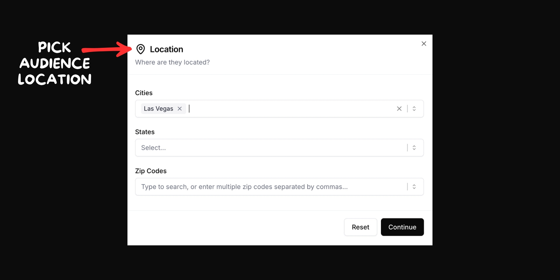 DataRevIQ Location Audience Filter