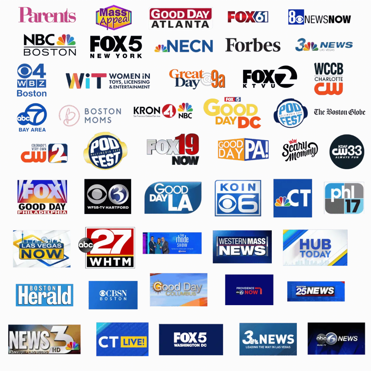 media logos in a grid