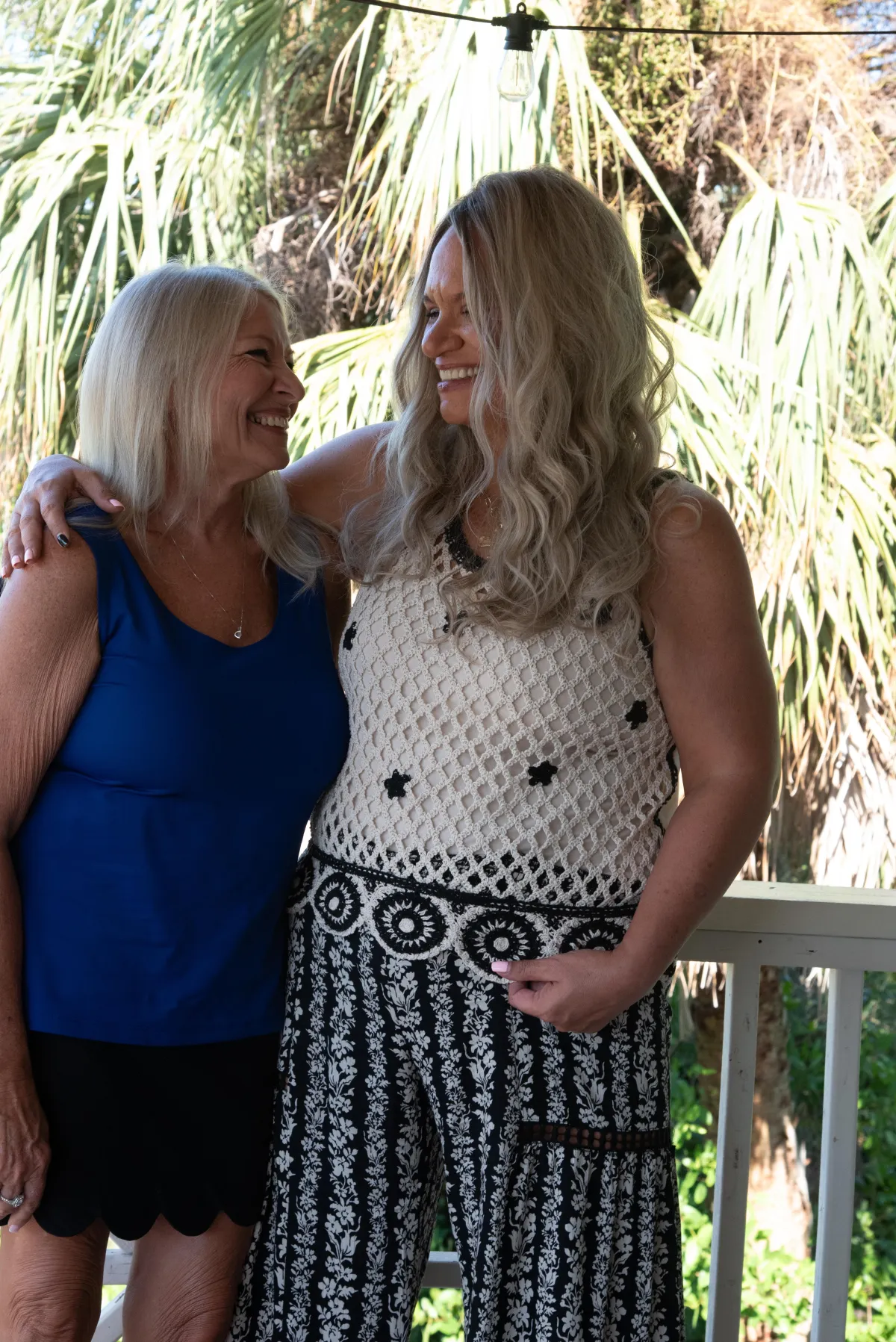 Two women looking at one another