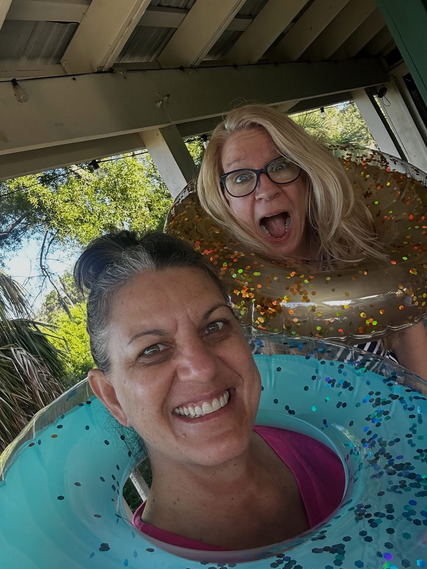 Fun Laughing Women Poolside