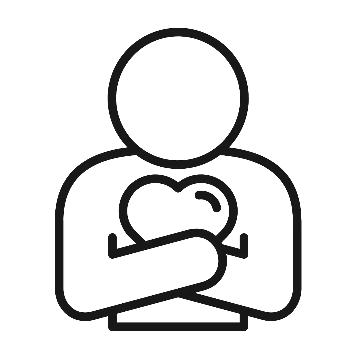 person outline holding a heart to represent prioritize yourself