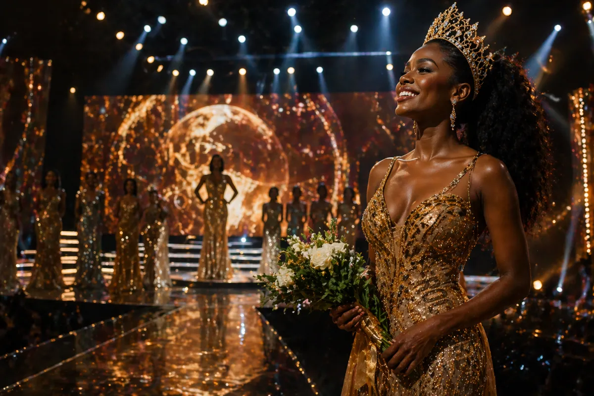 Indigenous women with painted faces and orange scarves.