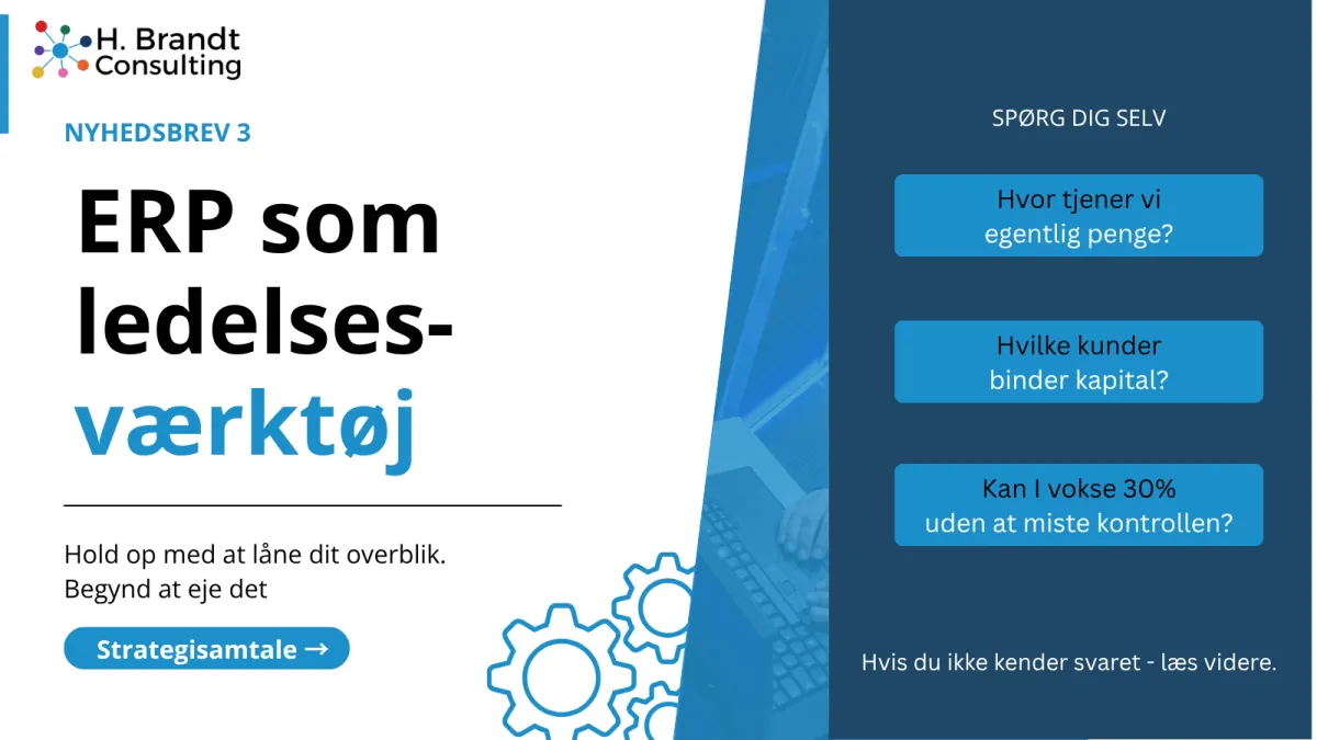 Business owner looking at ERP growth metrics on a dashboard, shifting from bookkeeping to strategic decision-making