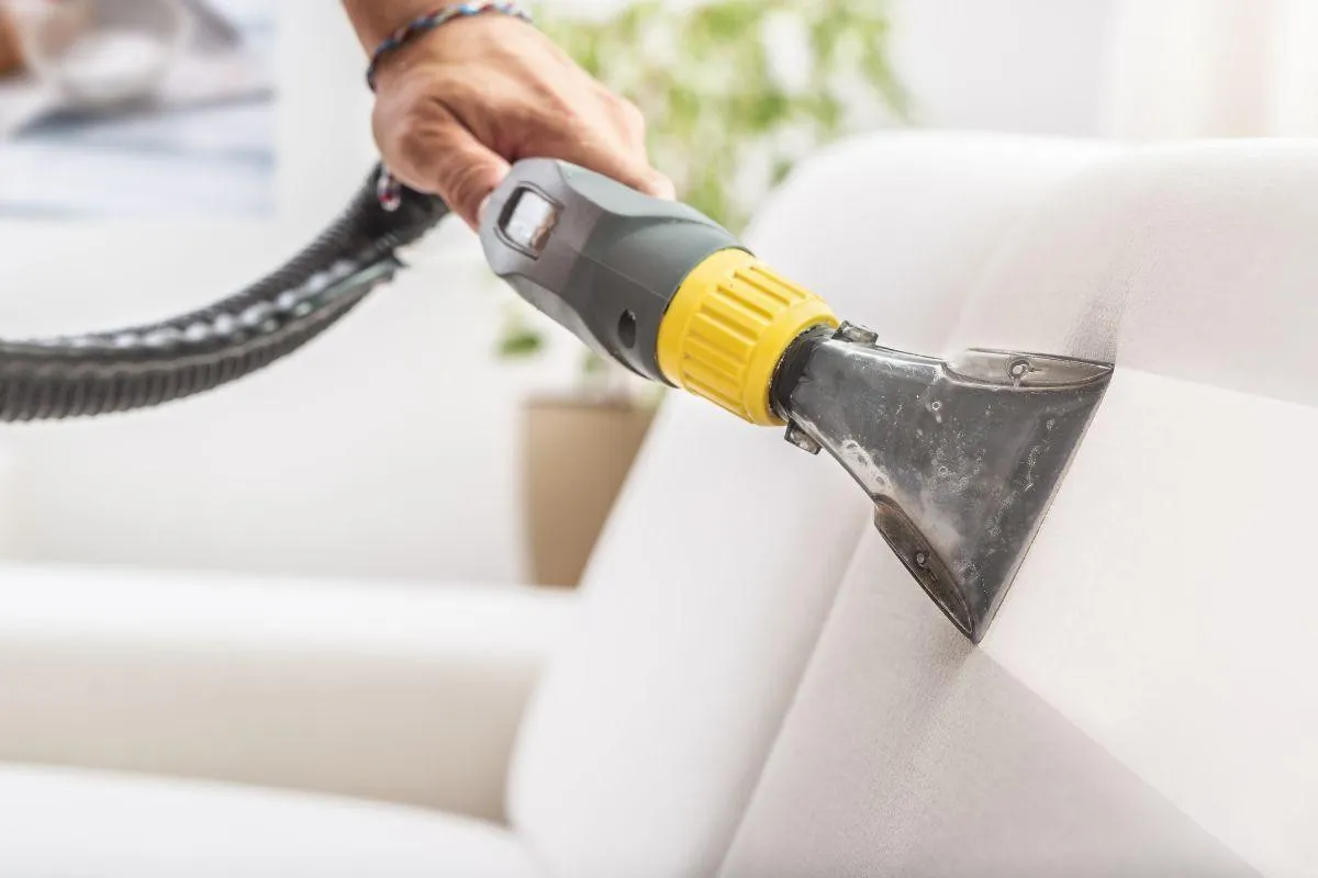 Professional cleaning of residential and commercial upholstered furniture including couches and chairs