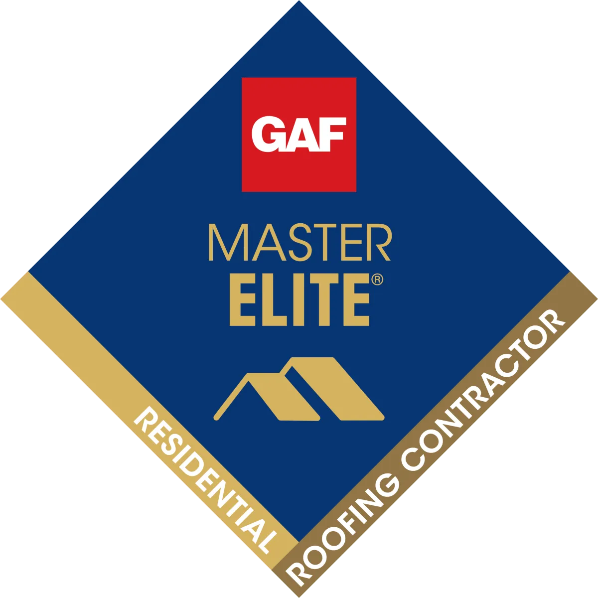 Official GAF Master Elite Contractor badge – top 2% of roofing contractors in North America