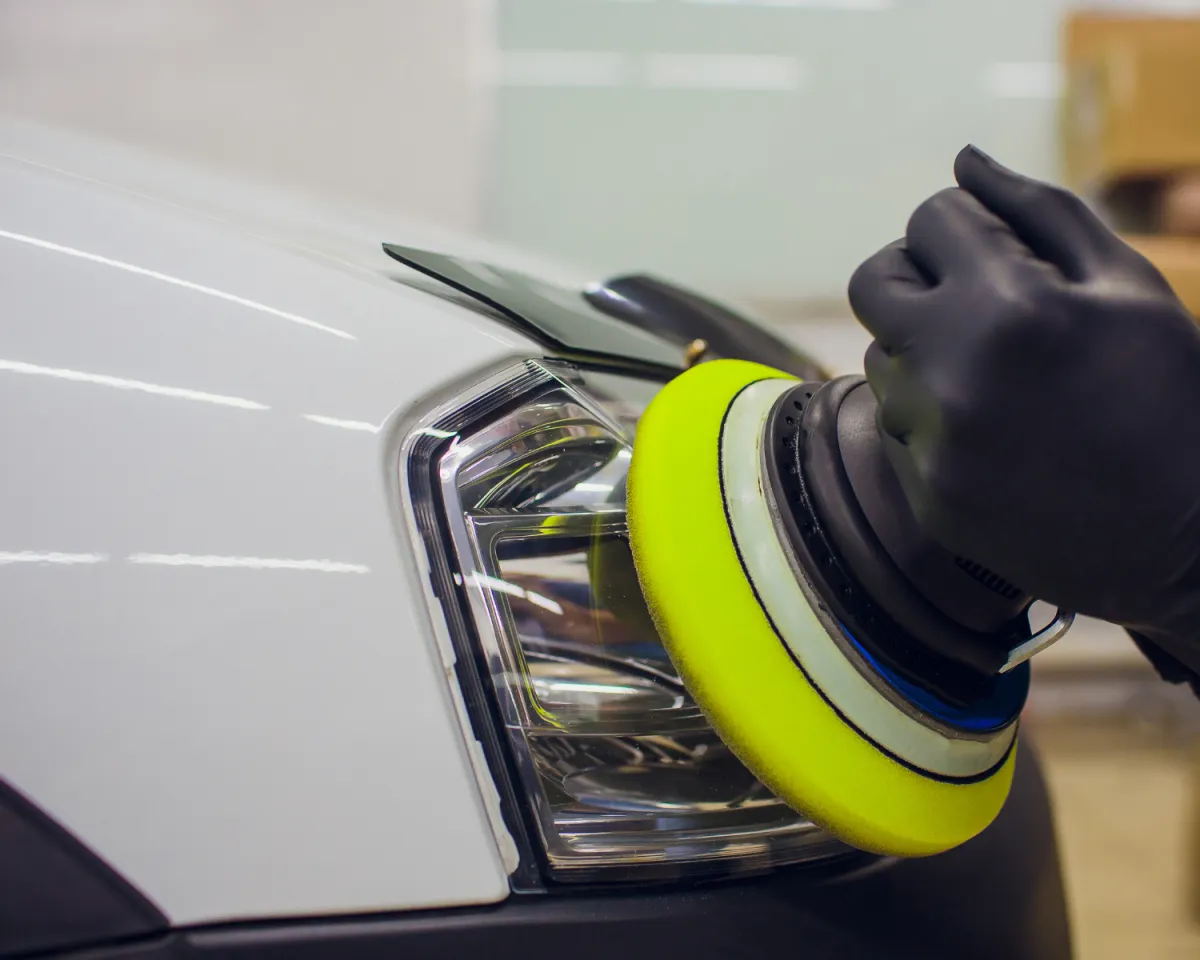 Restored clear headlights after detailing in Davis, CA by Vic’s Auto Detailing