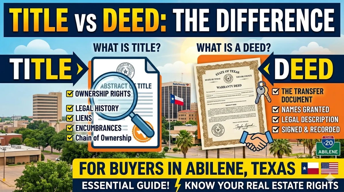 Title vs Deed: What’s the Difference (Especially for Buyers in Abilene, Texas)