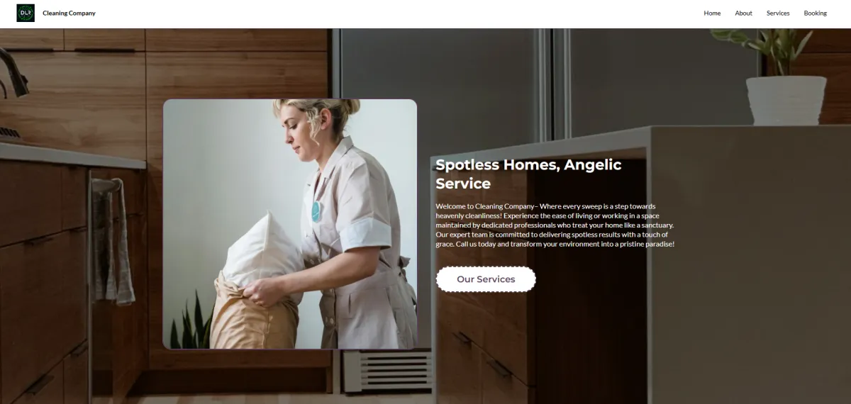 Website fora cleaning companydesiged by DLR Digital