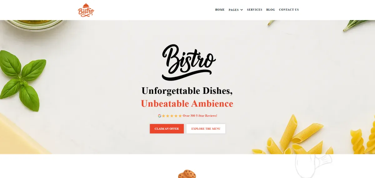 Bistro website design y DLR Diital
