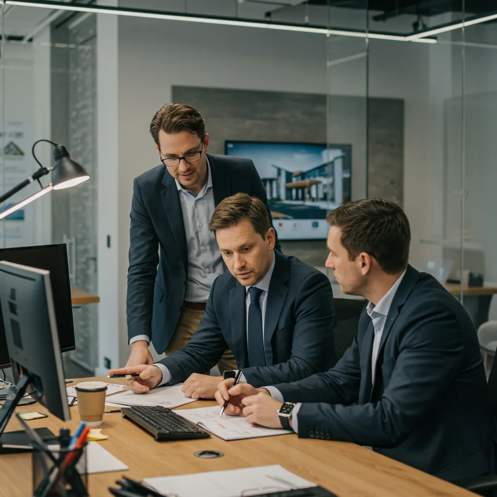 Abstract organized layout with printed materials and notes