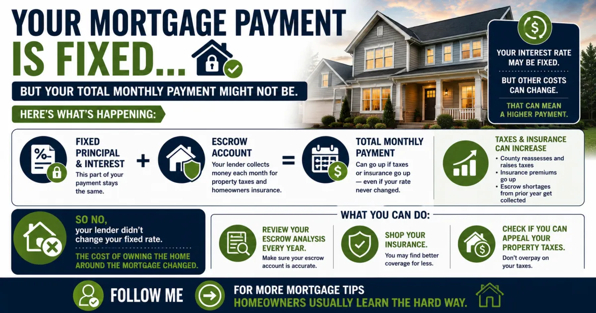 Your Fixed Rate Did Not Change but Your Mortgage Payment Just Went Up and Here Is the Real Reason
