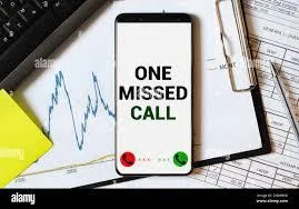 Image of a cell phone that reads Missed Call.