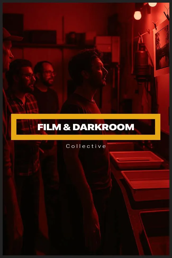 Film and darkroom collective members sharing critique in print exchange