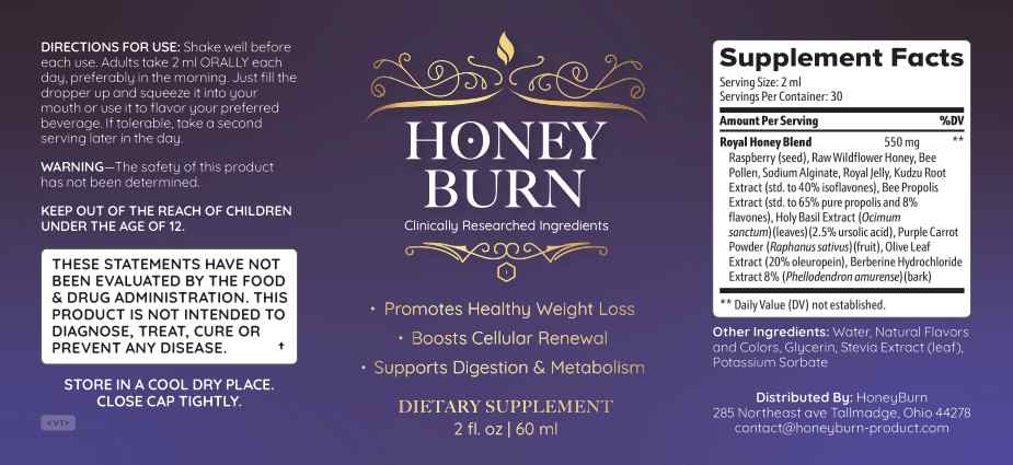 Honey Burn supplement facts