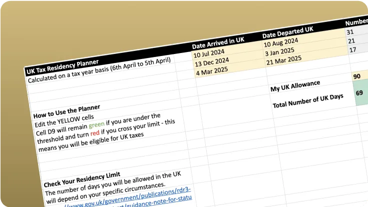 Residency Planner Google Sheet