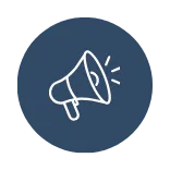 Megaphone icon representing marketing and communication
