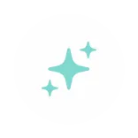 Teal sparkle icon representing clarity and inspiration