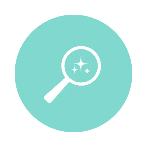 Magnifying glass icon representing discovery