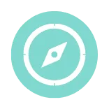 Compass icon representing direction and alignment