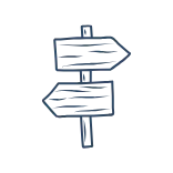 Signpost icon representing guidance and direction