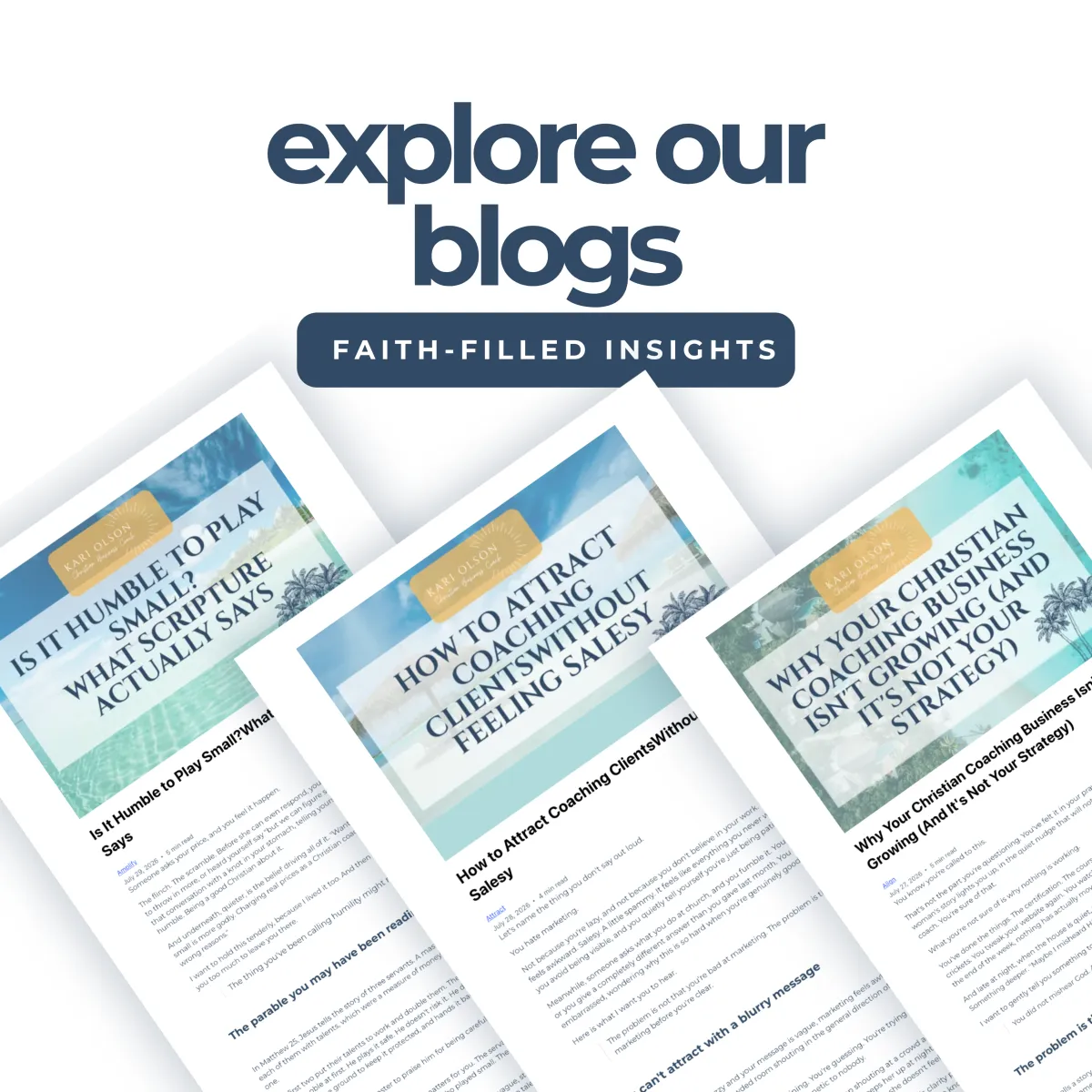 Collection of blog articles about Christian business coaching