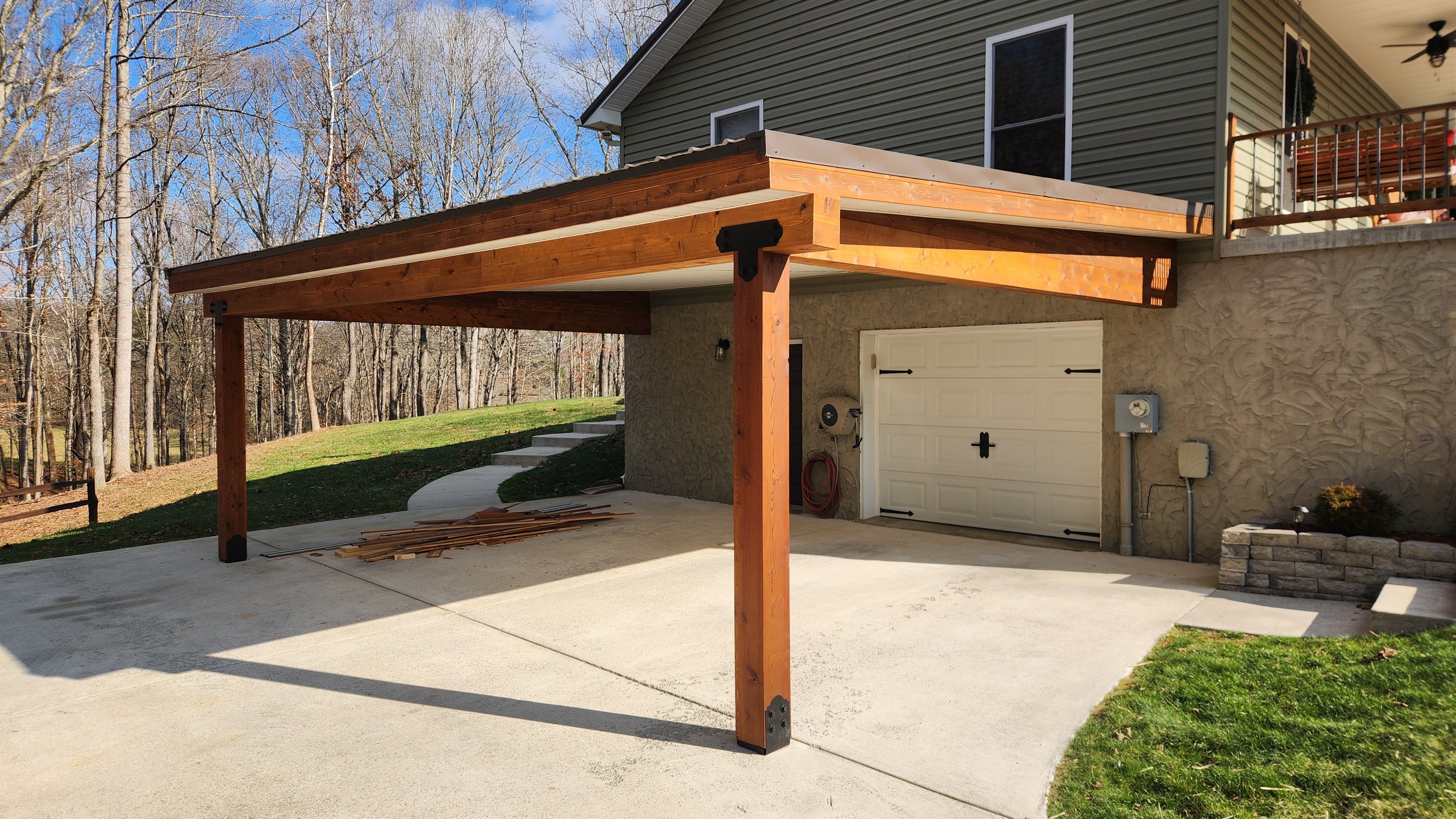 Timber framed carport