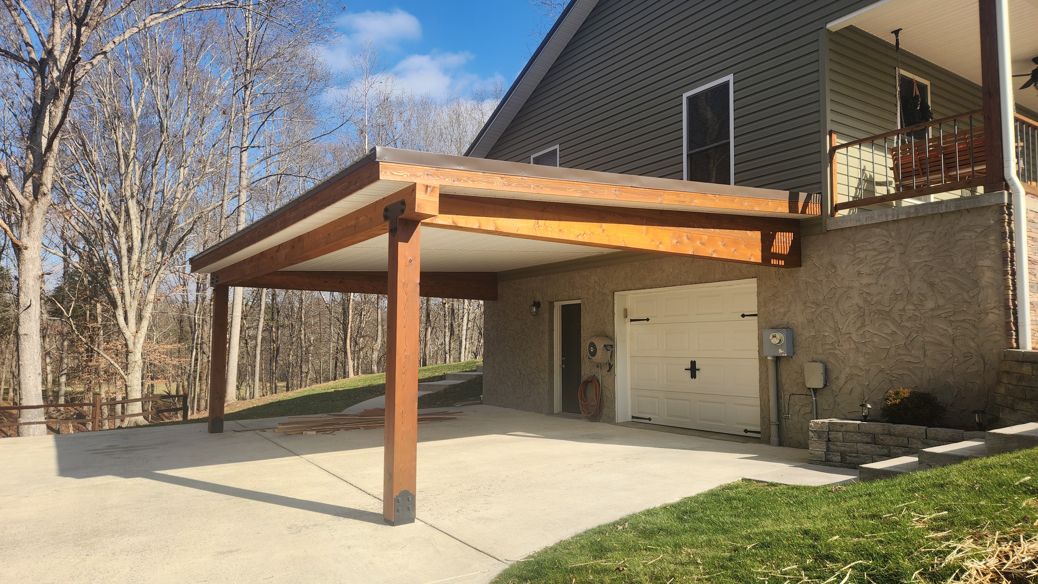 Timber framed carport
