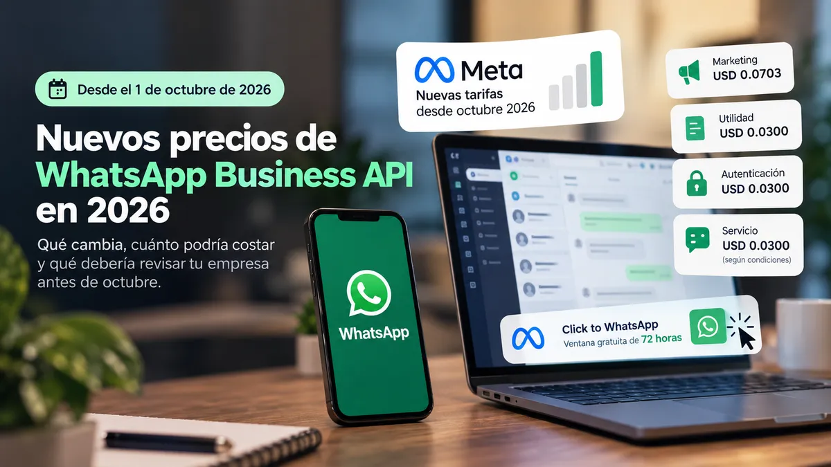 WhatsApp Business API: nuevos precios en octubre 2026