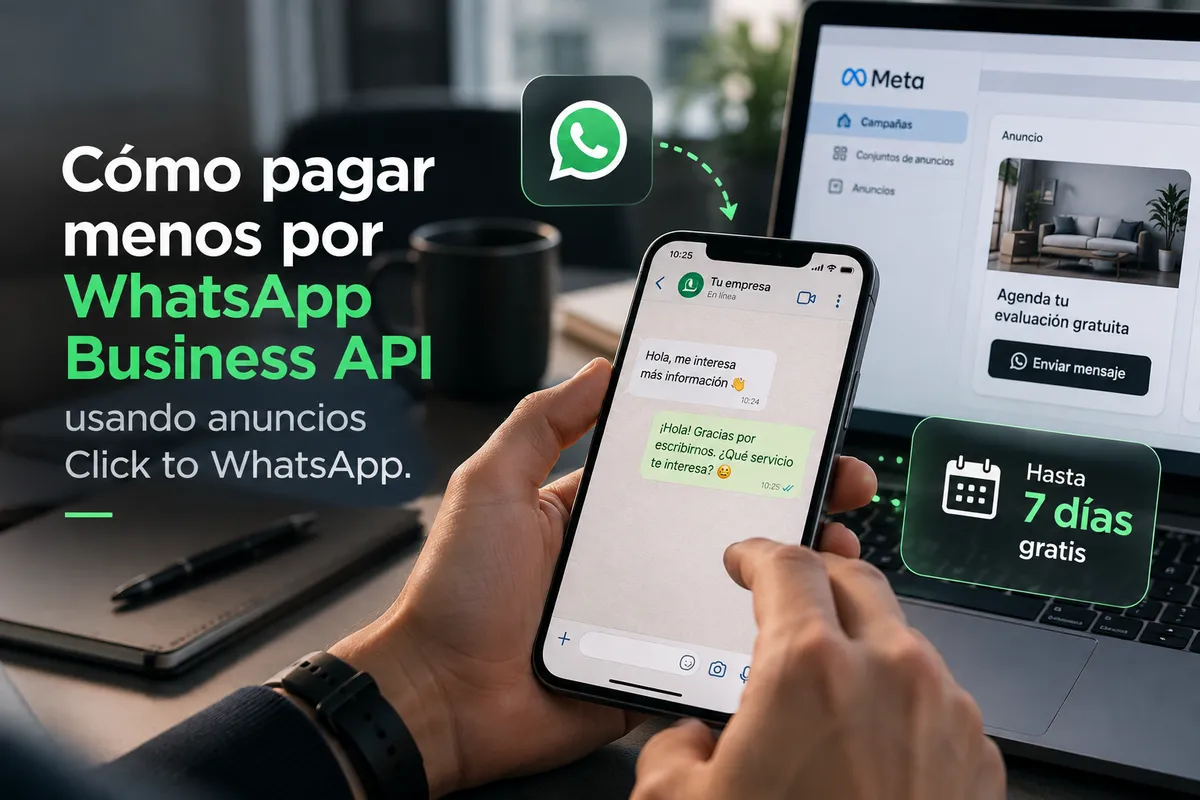 Cómo pagar menos por WhatsApp Business API usando anuncios Click to WhatsApp