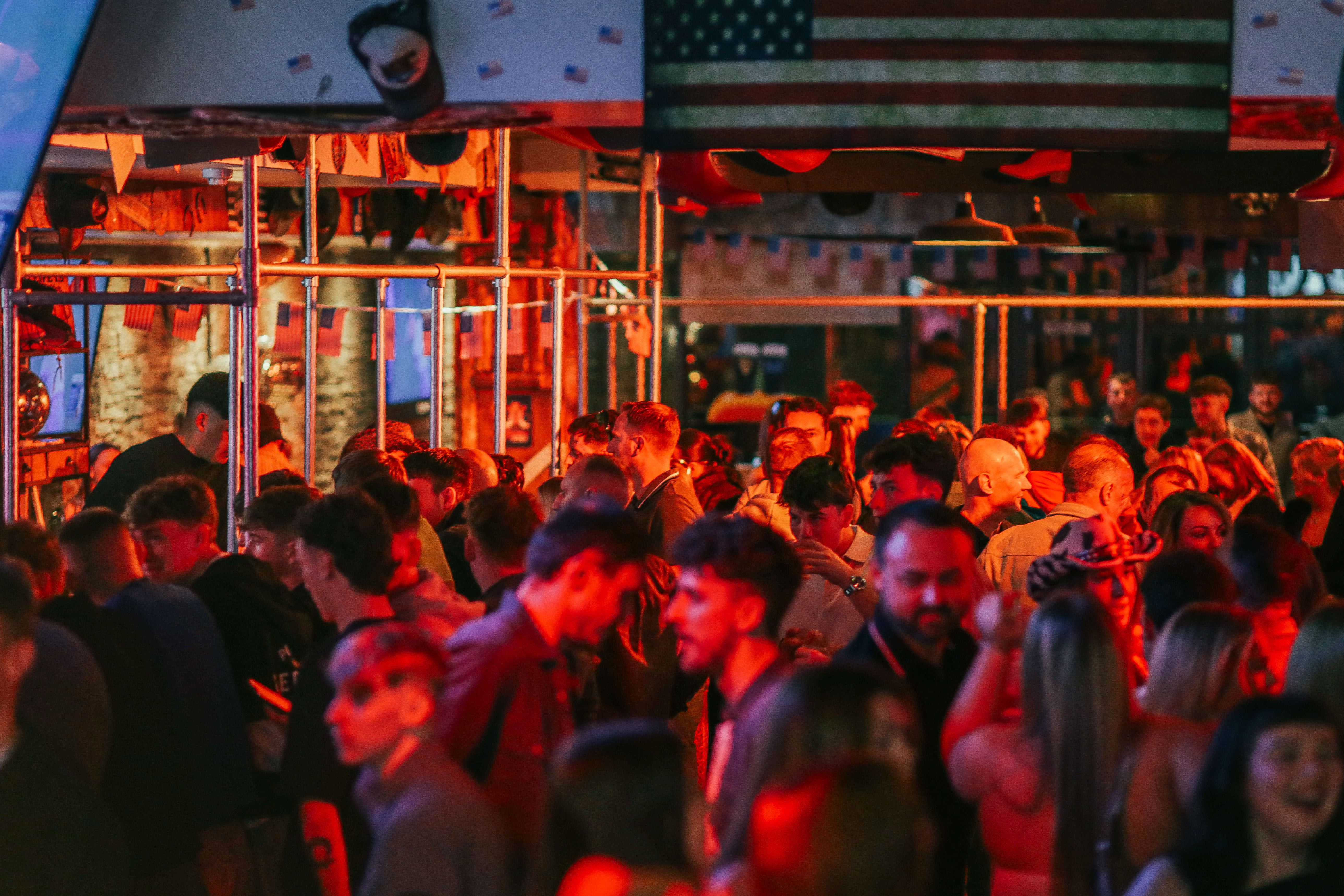 High-energy party crowd at Cowgirls & Country
