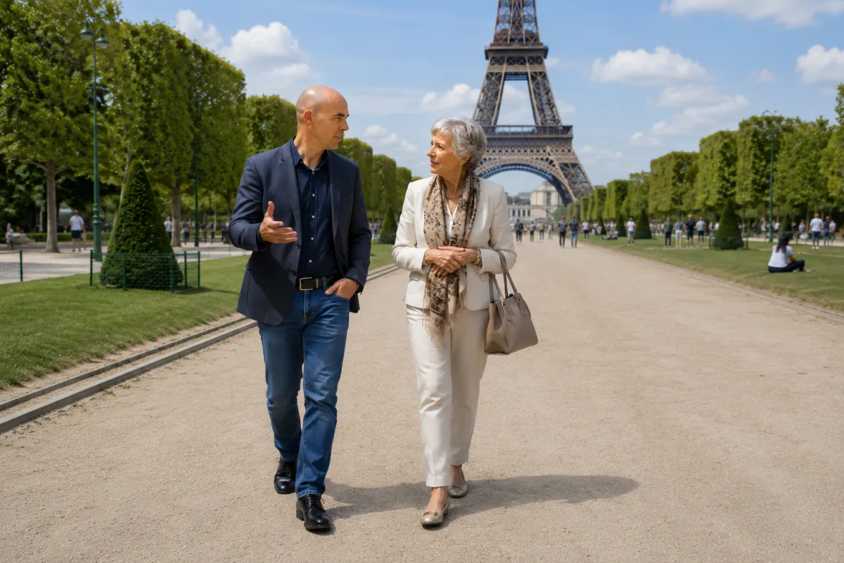 Following the conversation at a French dinner table