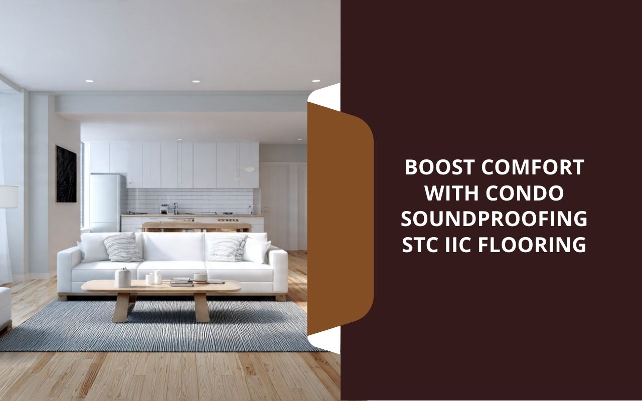 Condo soundproofing STC IIC flooring concept showing a quieter condo living space