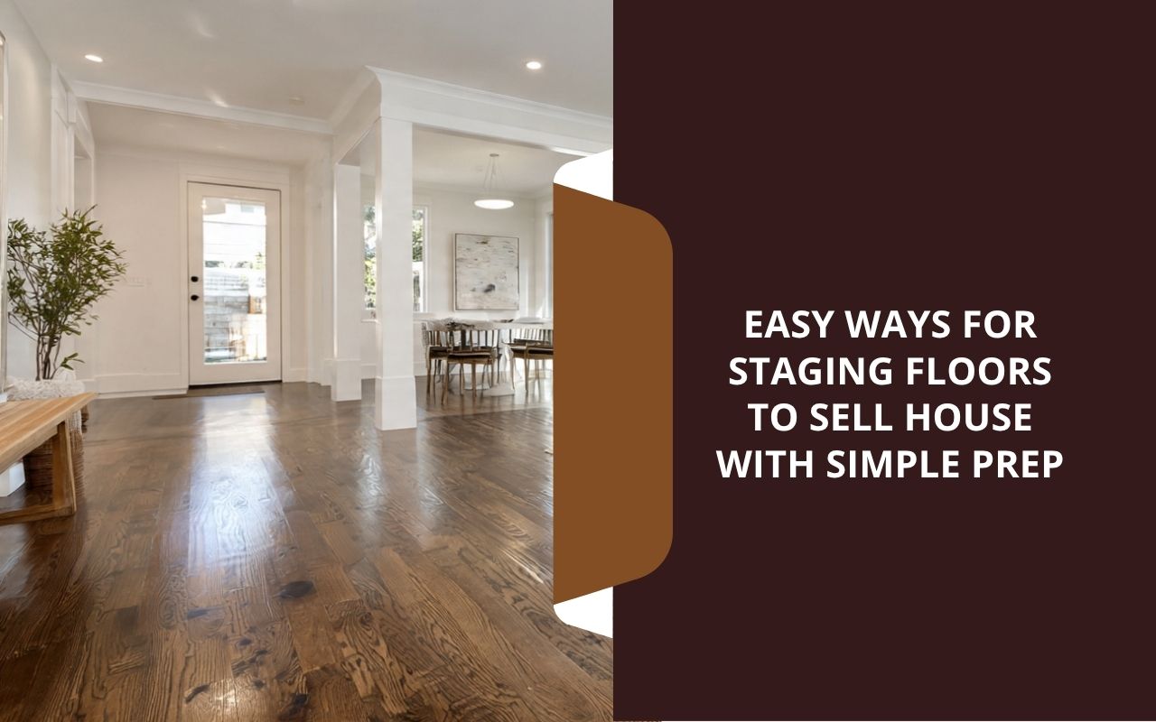 staging floors to sell house in a bright living room with clean hardwood