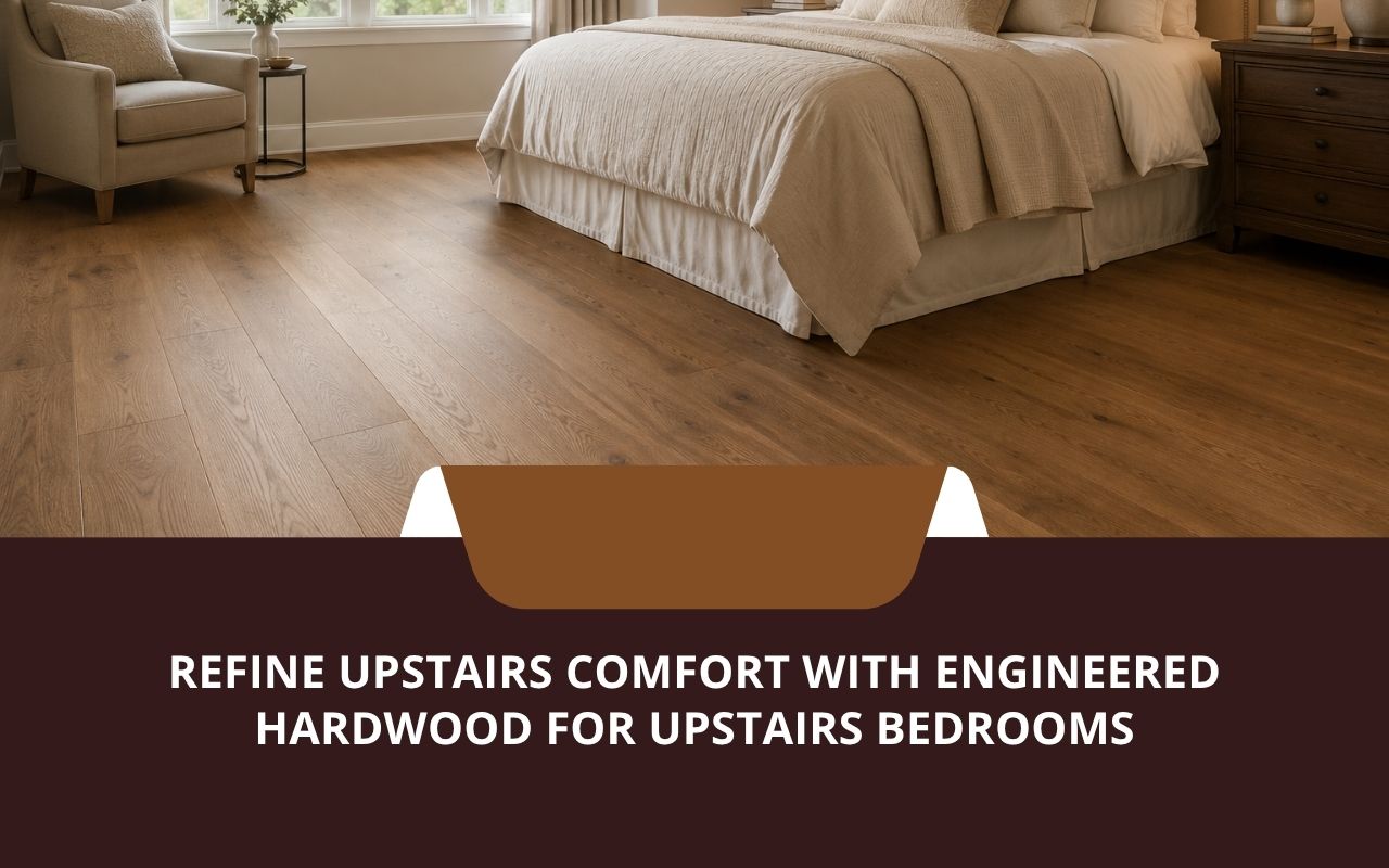 Engineered hardwood for upstairs bedrooms with a warm and calm design