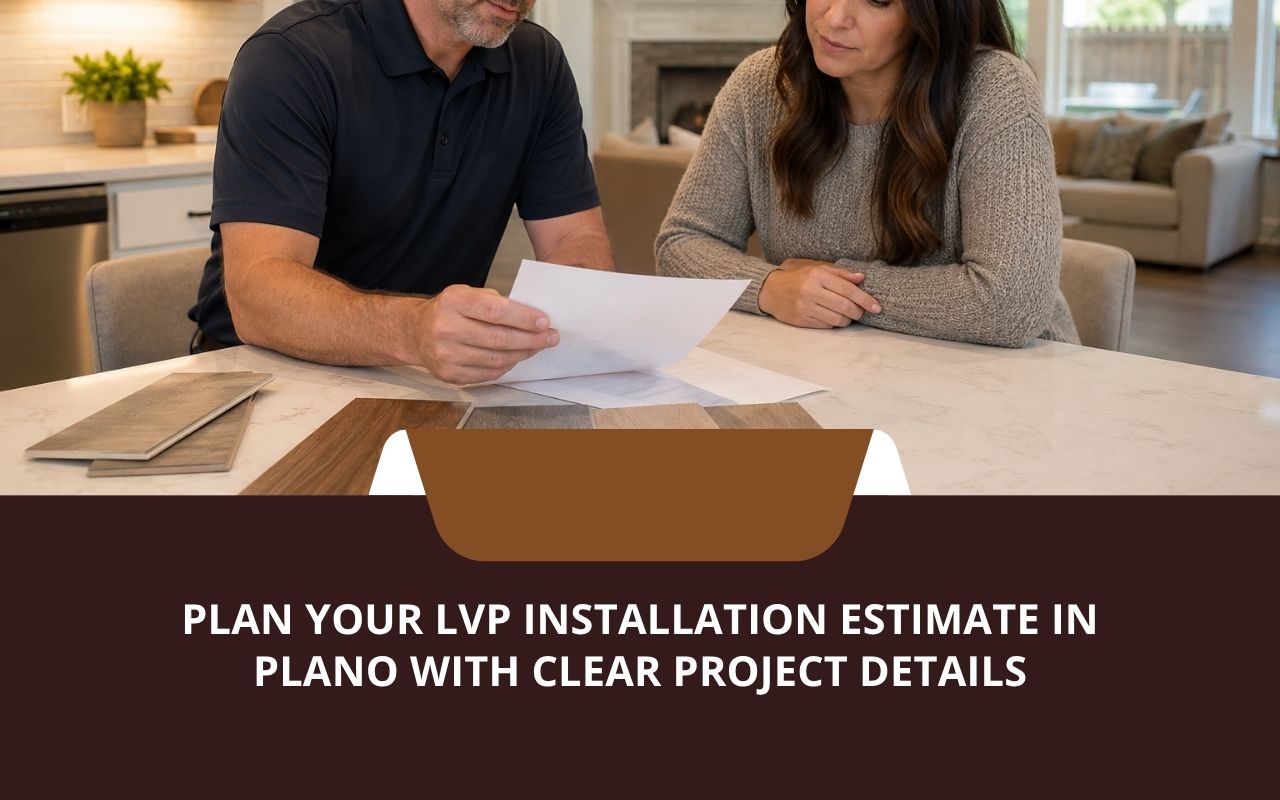 Homeowner reviewing an LVP installation estimate in Plano
