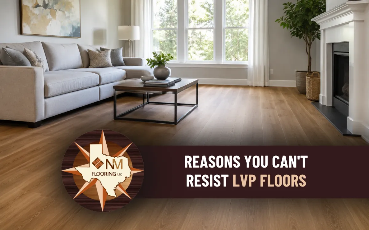  LVP floors adding a warm wood look to a modern living room