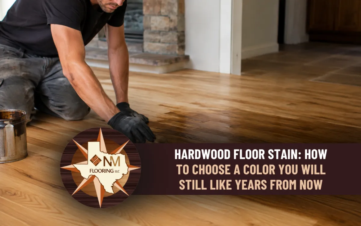 Hardwood floor stained in a warm natural wood tone