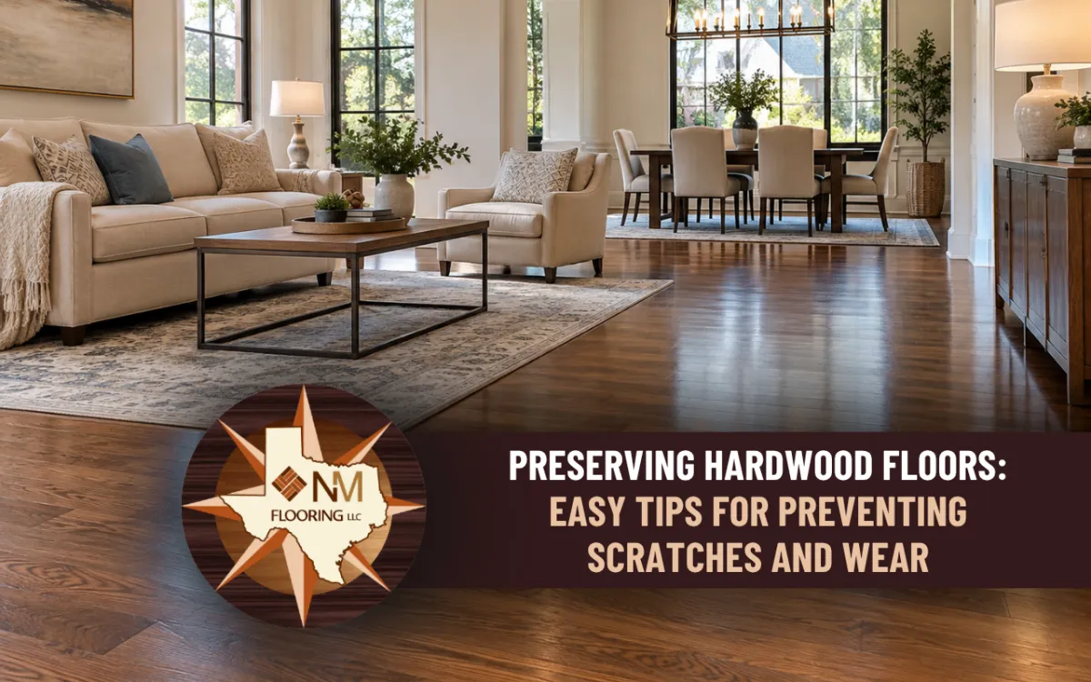 Hardwood floors in a Dallas home with a clean, well-maintained finish