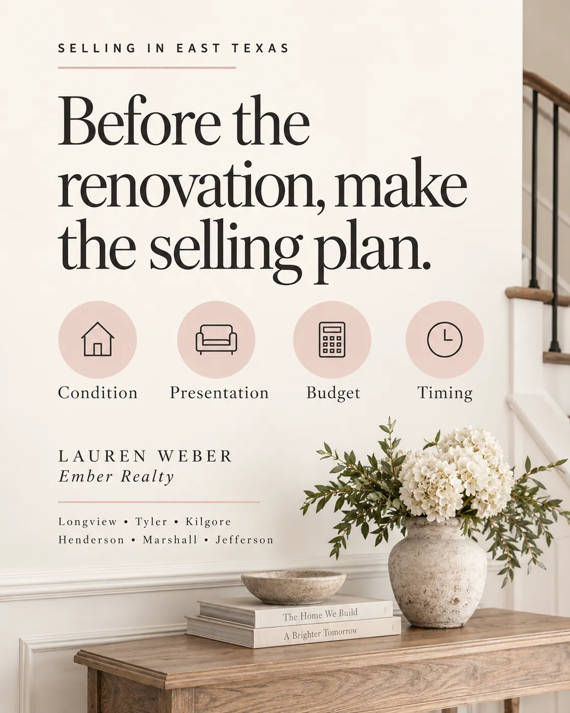Lauren Weber’s East Texas home-selling preparation guide: start with a plan before spending on updates.