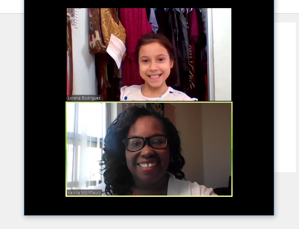 Girl follows directions during arts and crafts time.