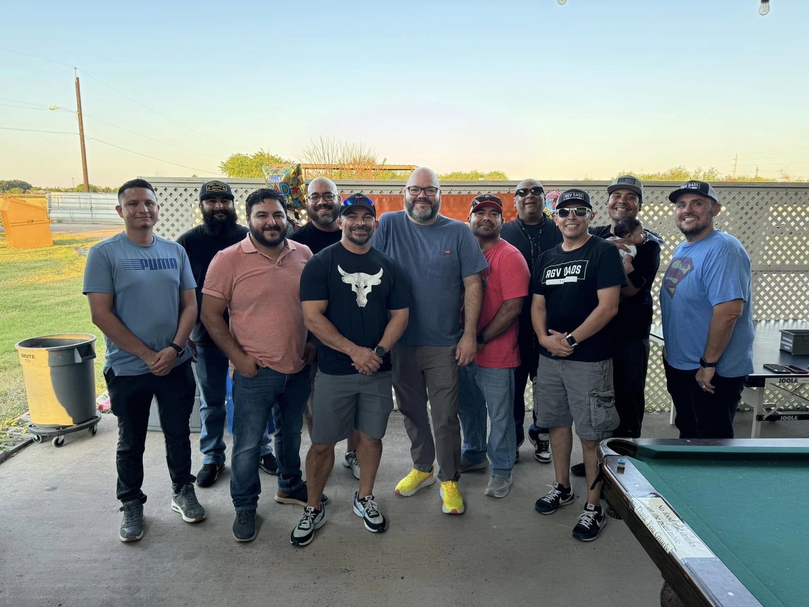 Dads outside at a Fathers Eve gathering