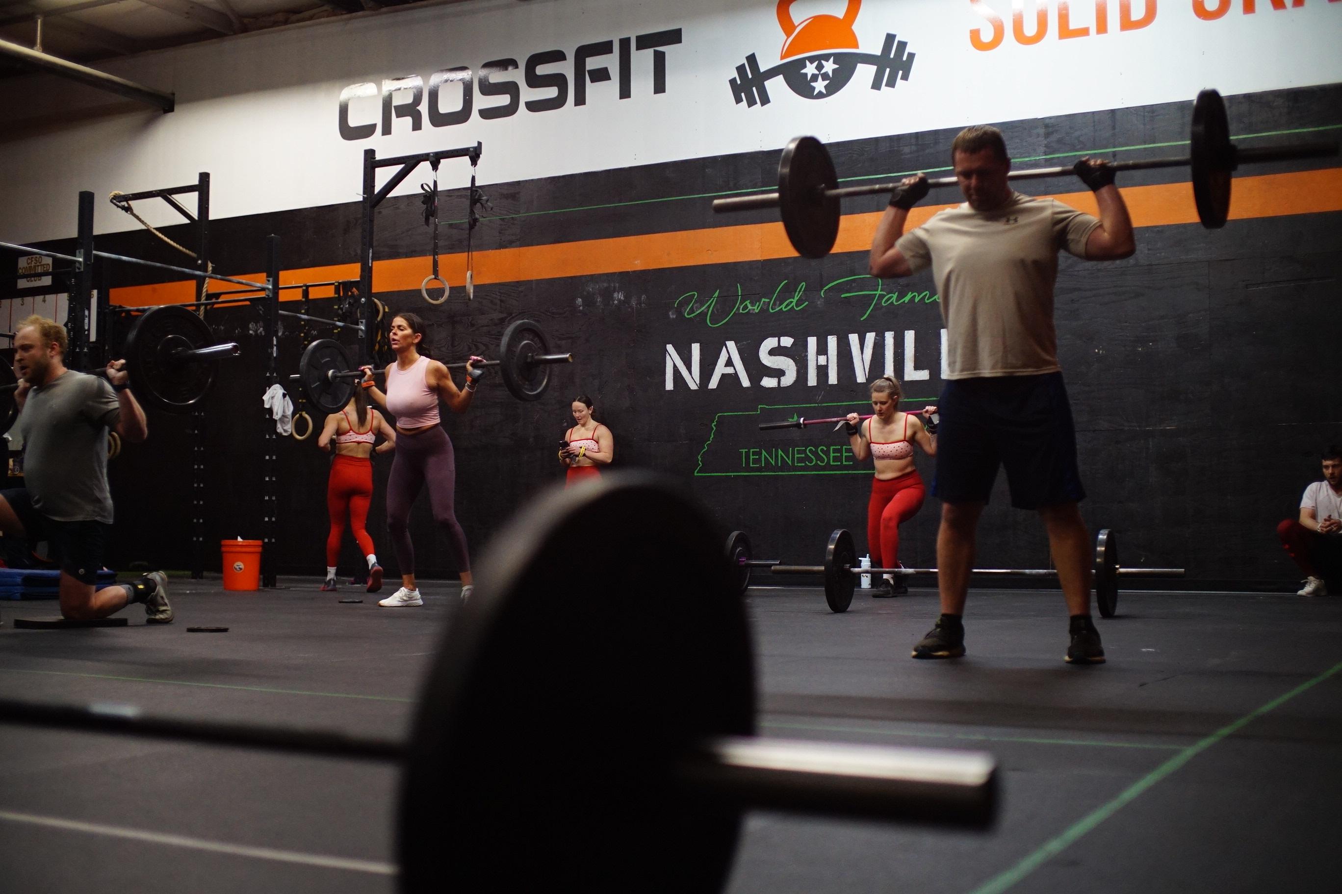 CrossFit athlete working on strength training