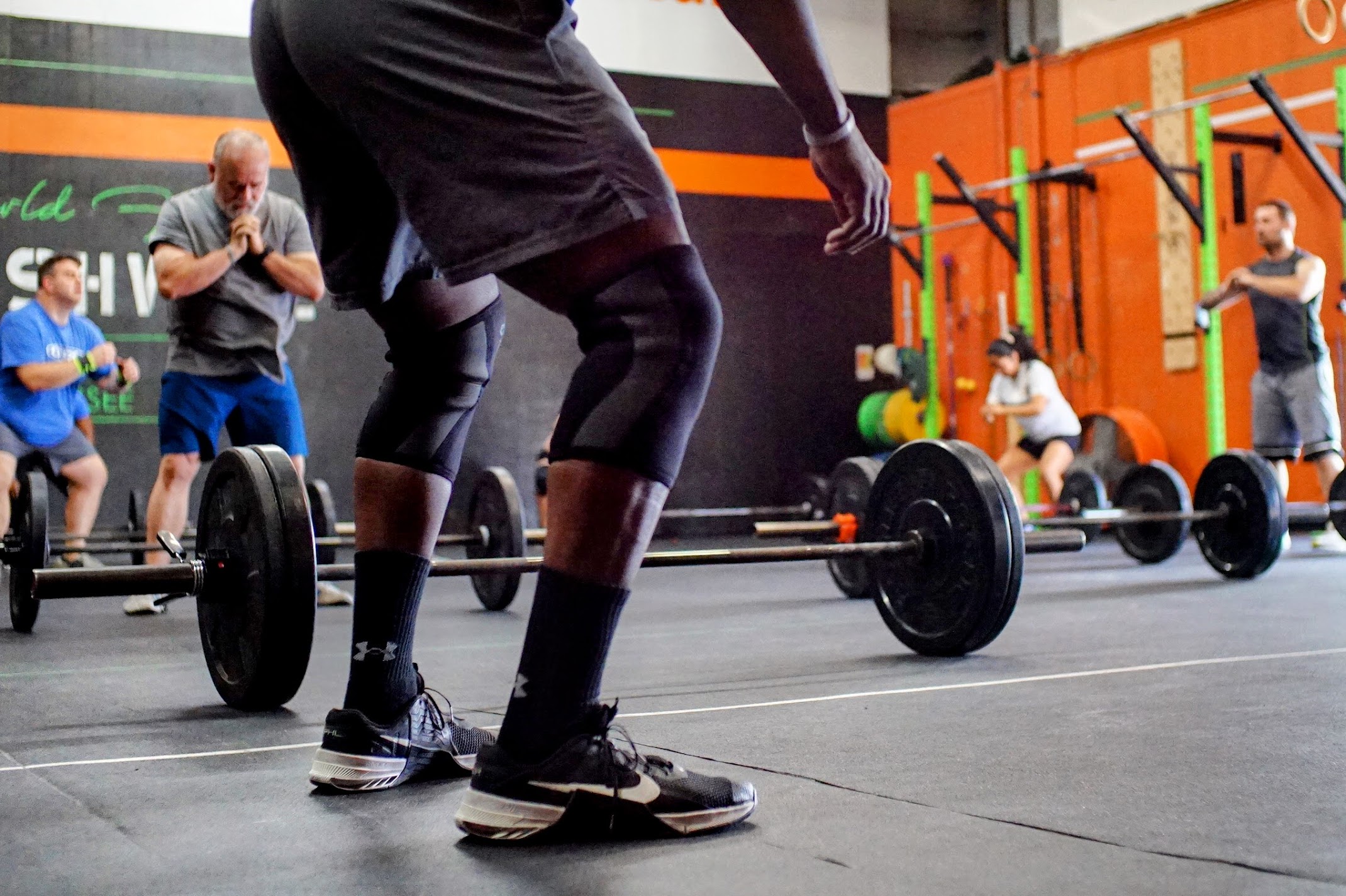 High intensity CrossFit workout in progress